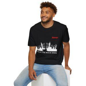 Bulltagz 'Where the Race Ends' Unisex Softstyle T-Shirt - Perfect for Racing Fans