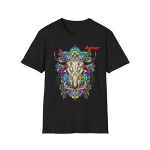 Colorful Skull Graphic Tee, Bohemian T-Shirt, Unisex Vintage Style Shirt, Festival Clothing, Gift for Him/Her/Teens
